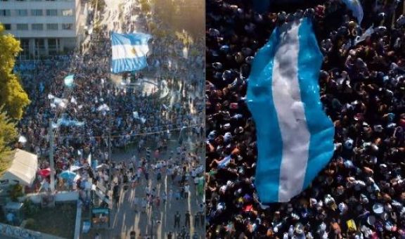 El Impresionante Video De Los Festejos En La Fuente De Viedma Desde