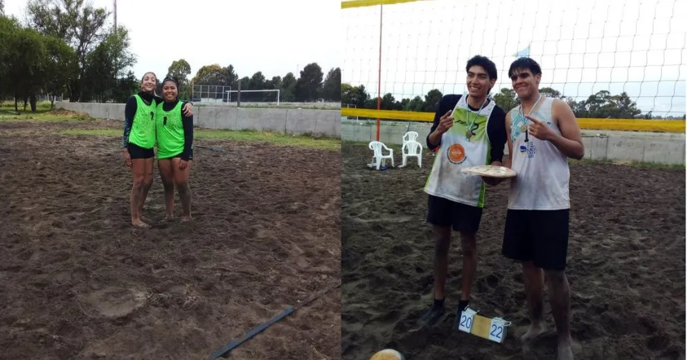 Beach voley: un torneo relámpago que no detuvo ni la lluvia