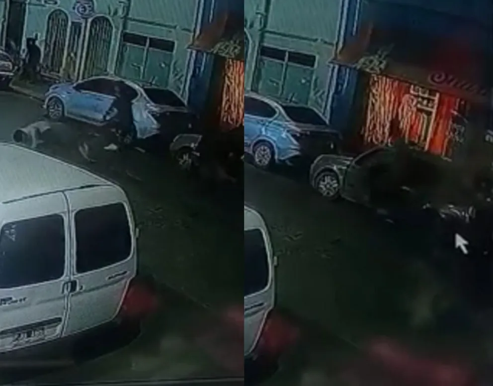 Viedma: apareció el video que muestra como el conductor de un Clio tiró a un ciclista y no lo ayudó 