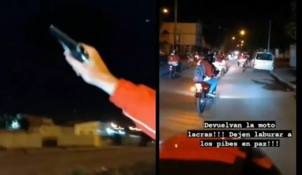 La inseguridad está a flor de piel: le robaron la moto a un delivery y un repartidor salió armado a recuperarla