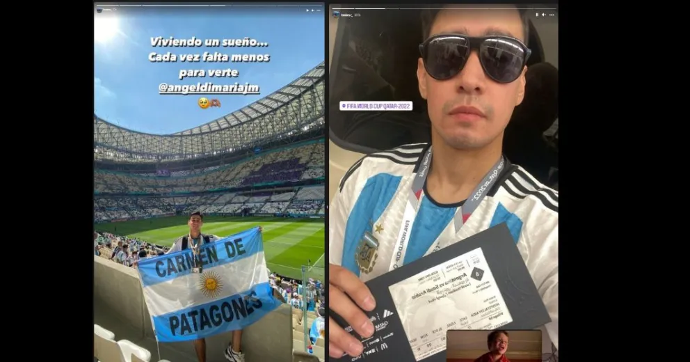 Una bandera de Patagones presente en Qatar