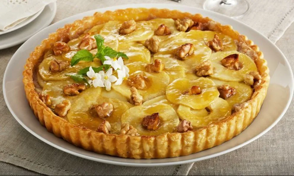 Ideal para cualquier tarde: Tarta de manzana y nueces