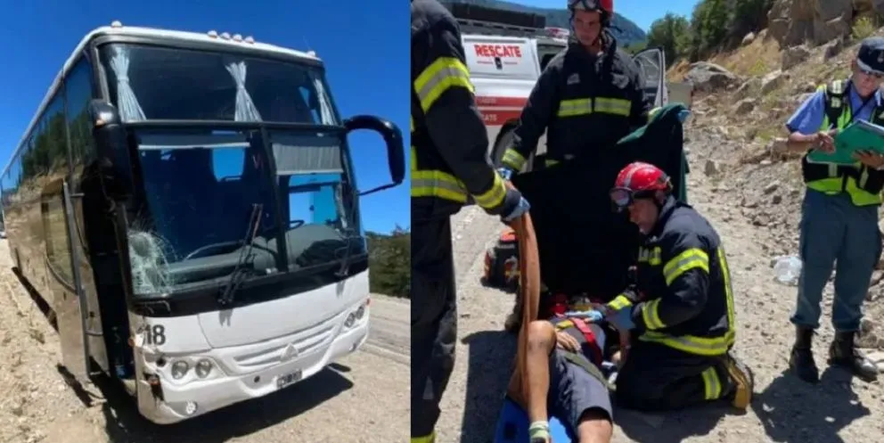 Dos ciclistas ingleses fueron atropellados por un colectivo en la Ruta 40 y sufrieron graves heridas