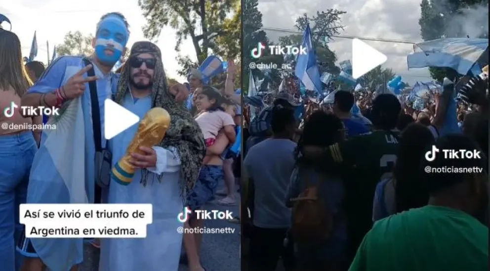Tik Tok: estos son los 5 mejores videos de los festejos de Argentina en Viedma