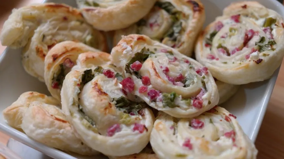 Un almuerzo fácil y rápido: rolls de verduras y jamón