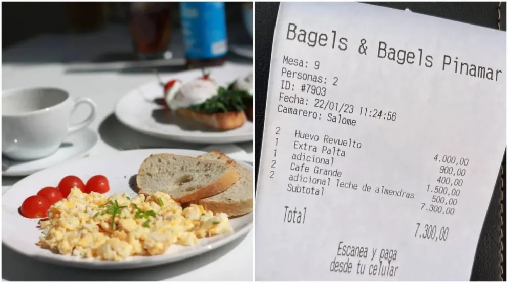 Pinamar: pagó más de $7.000 por un desayuno, se quejó en las redes y la escracharon
