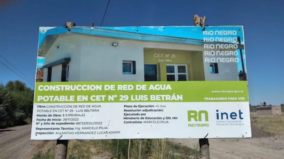 Las obras del CET 29 de Luis Beltrán, cada vez más cerca