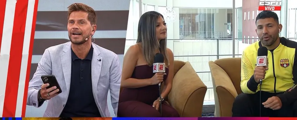 El Kun Agüero puso incómodo al Pollo Vignolo al aire por insinuar de qué equipo es hincha