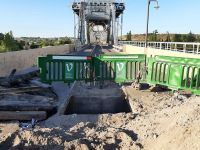 El puente ferrocarretero y la obra de reparación en la cuenta regresiva