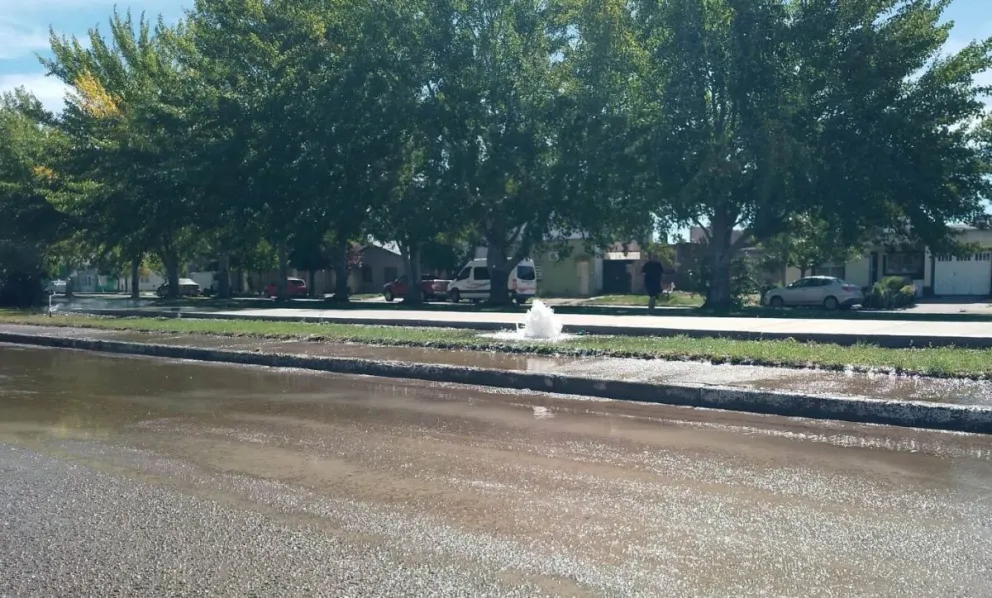 Rotura de caño, inundación y denuncia pública de vecinos de boulevard Ituzaingó 