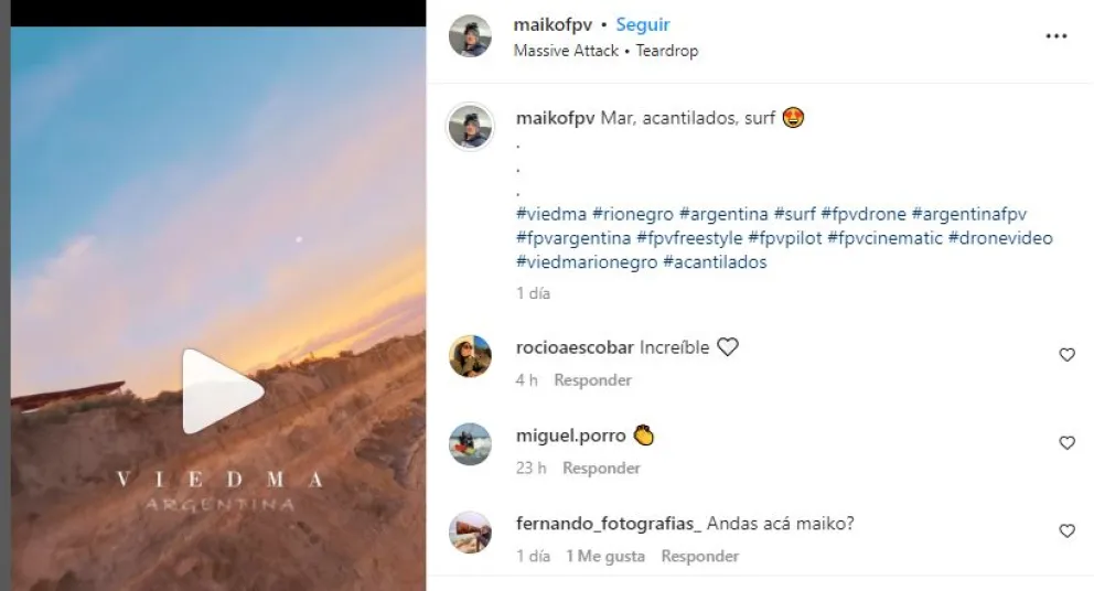 Impactante producción audiovisual de un surfista que visitó las playas rionegrinas: mirá el video 
