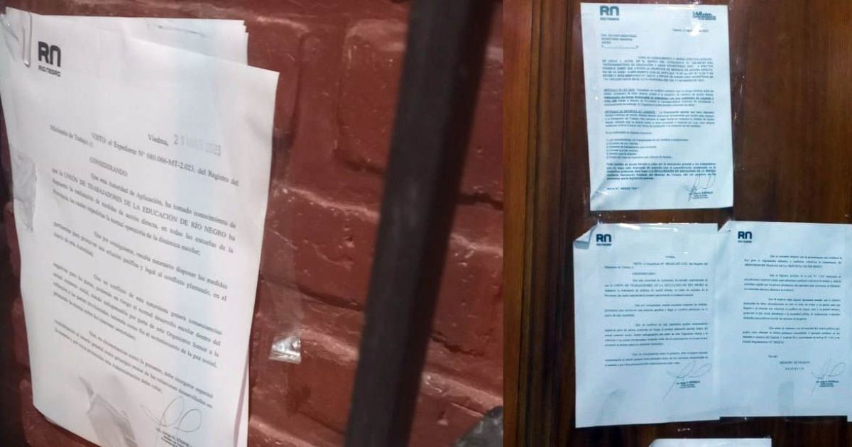 Así se notificó la conciliación obligatoria al gremio docente: fue pegada con cinta en la puerta