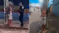 Vecinos atraparon y ataron a un poste a sujeto que abusó de una mujer en situación de calle
