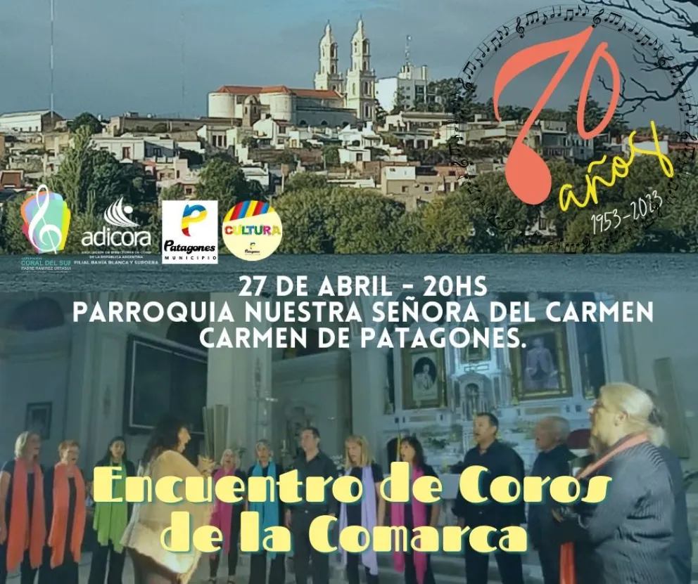 La música coral se reunirá en la Parroquia de Patagones